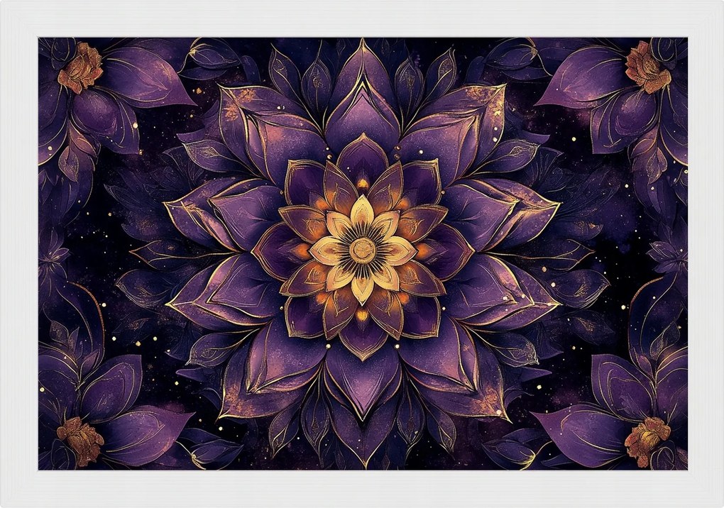 Poszter Keret Fa Mandala Harmónia Zen Meditáció Energia Virág 60x40