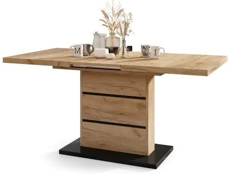 Kinyitható PAOLO étkezőasztal craft tölgy/fekete