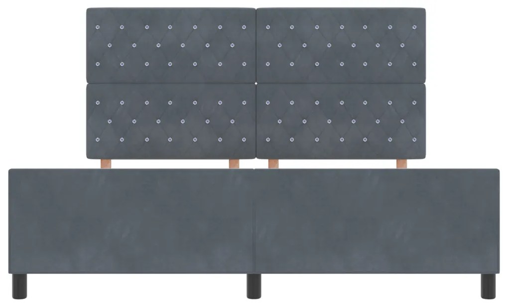Ágykeret Sötétszürke 180x200 cm Bársony