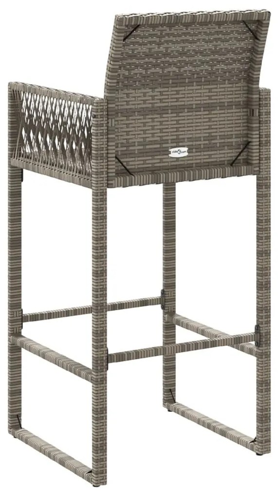 2 db szürke polyrattan kerti bárszék