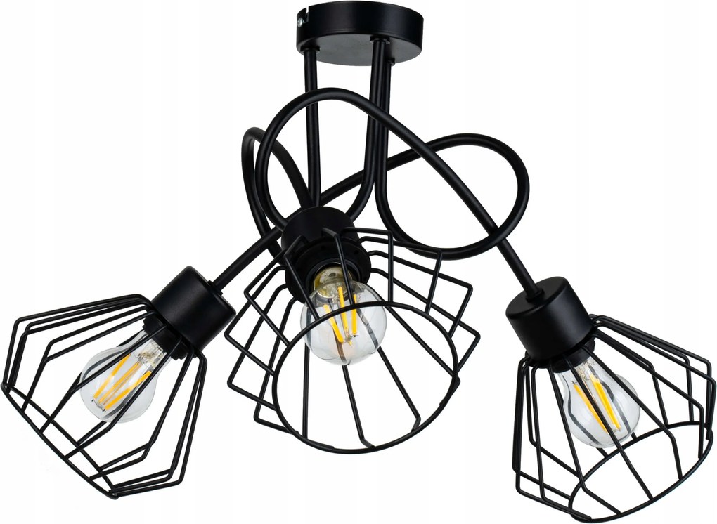Mennyezeti Lámpa Csillár Lógó Loft Gyémánt Fekete Pók Drót