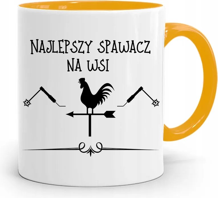 Sárga Hegesztő Bögre A Legjobb Hegesztő Vidéken fényképes nyomtatással