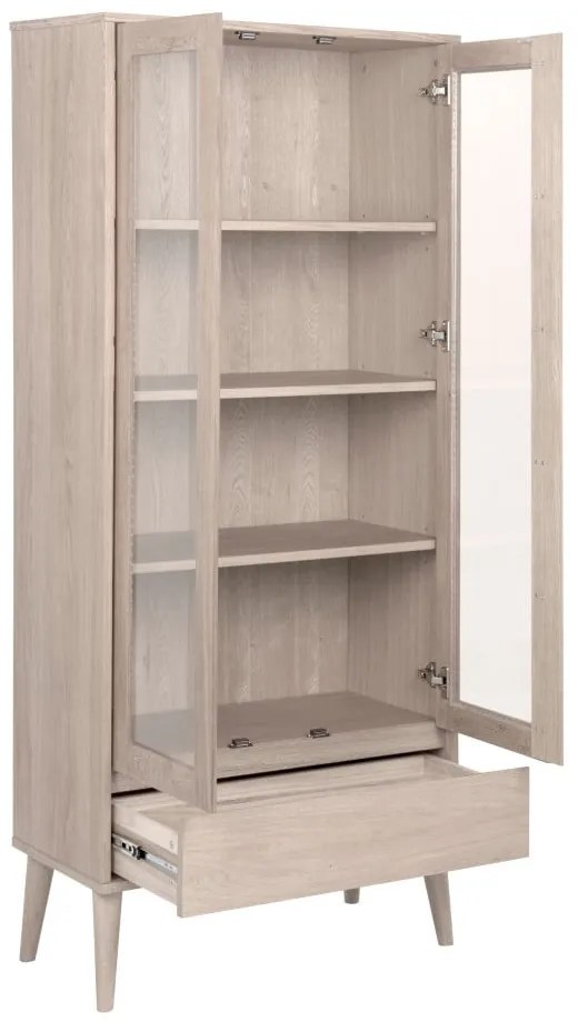 Natúr színű tálalószekrény tölgyfa dekorral 80x178 cm Nagano – Actona