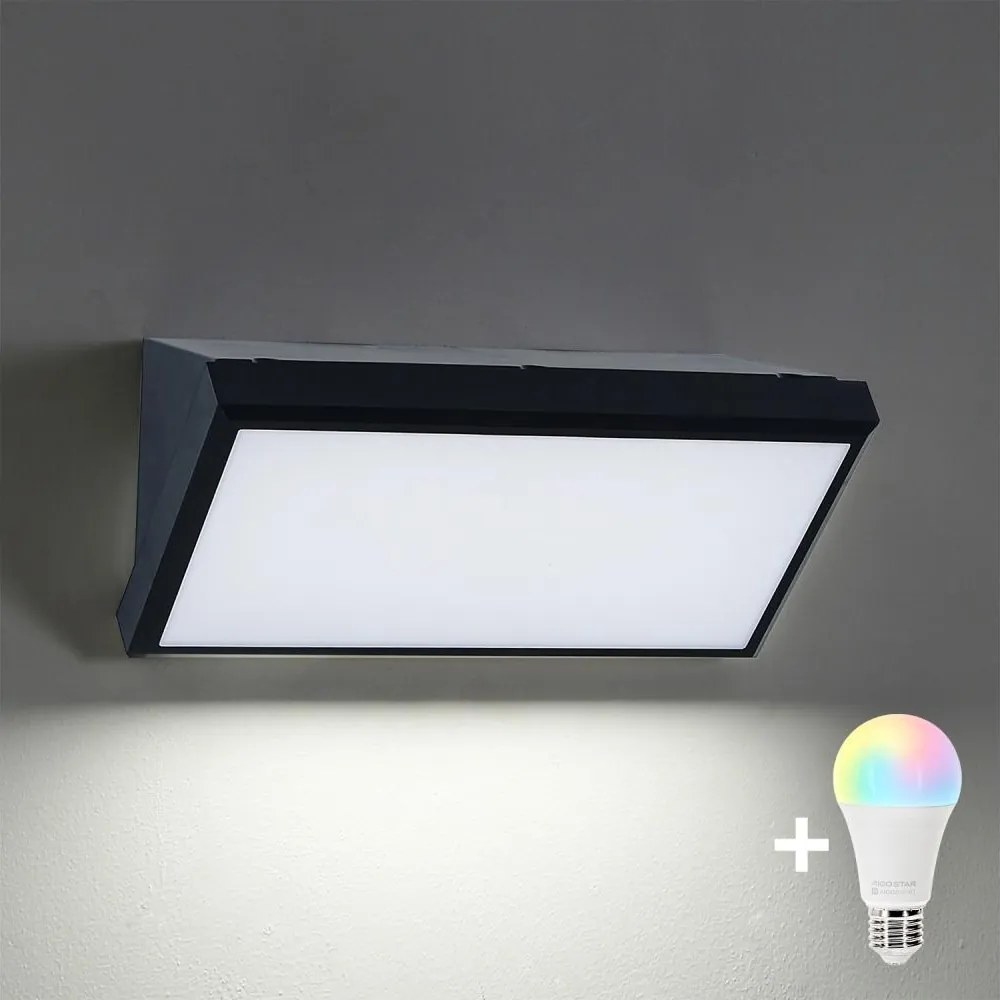 Brilagi - LED RGBW kültéri fali lámpatest TRIANGLE 1xE27/15W/230V fekete IP65