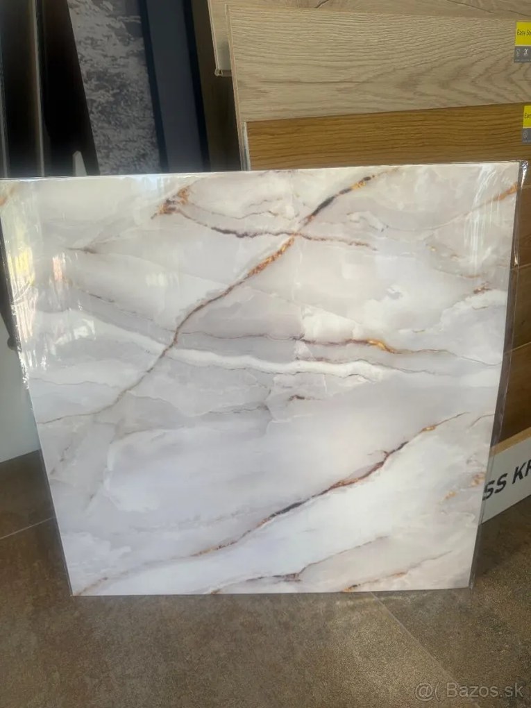 12 Db Királyi Márvány Dekor Lap Falpanel Falra 60 X 60 Cm Fényes Vízálló Felülettel Bézs