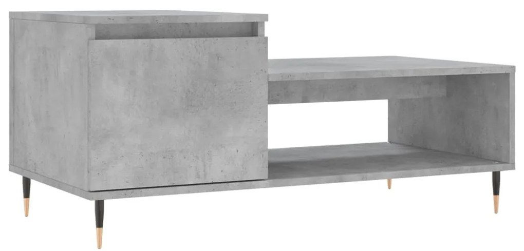 Betonszürke szerelt fa dohányzóasztal 100 x 50 x 45 cm