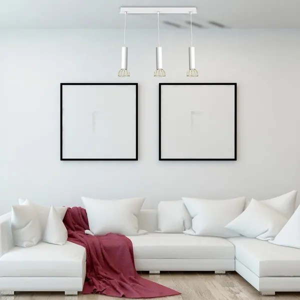 Csillár zsinóron DANTE 3xGU10/25W/230V fehér/arany