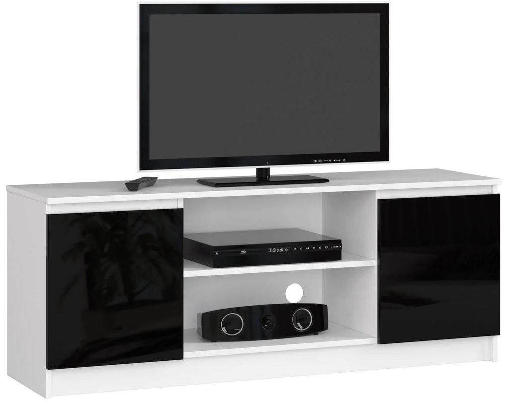 TV asztal Dariel (fehér + fényes fekete). 1069770