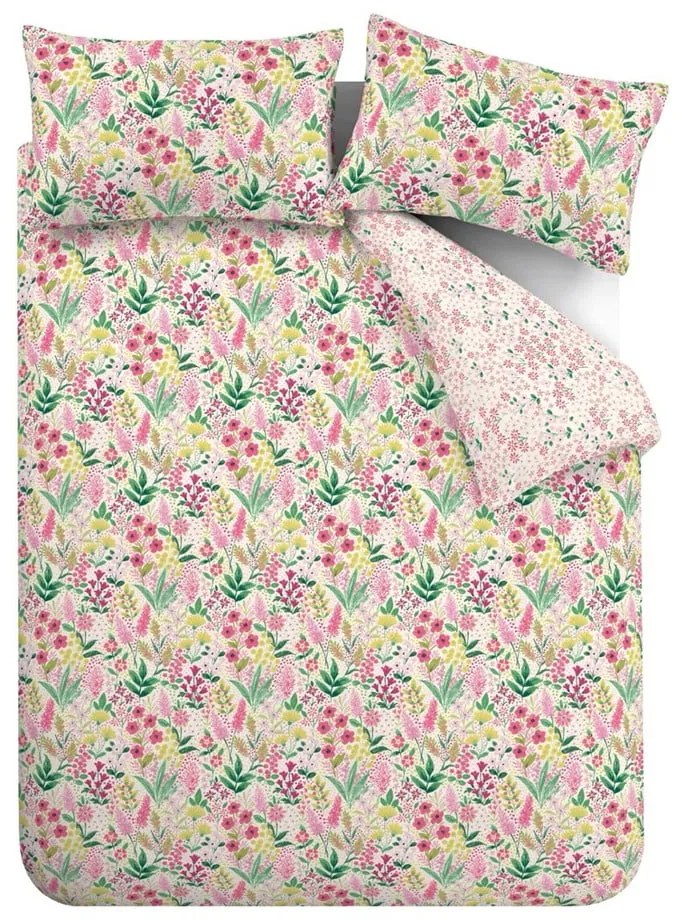 Rózsaszín kétszemélyes hosszabbított ágyneműhuzat 230x220 cm Tilly Floral – Catherine Lansfield