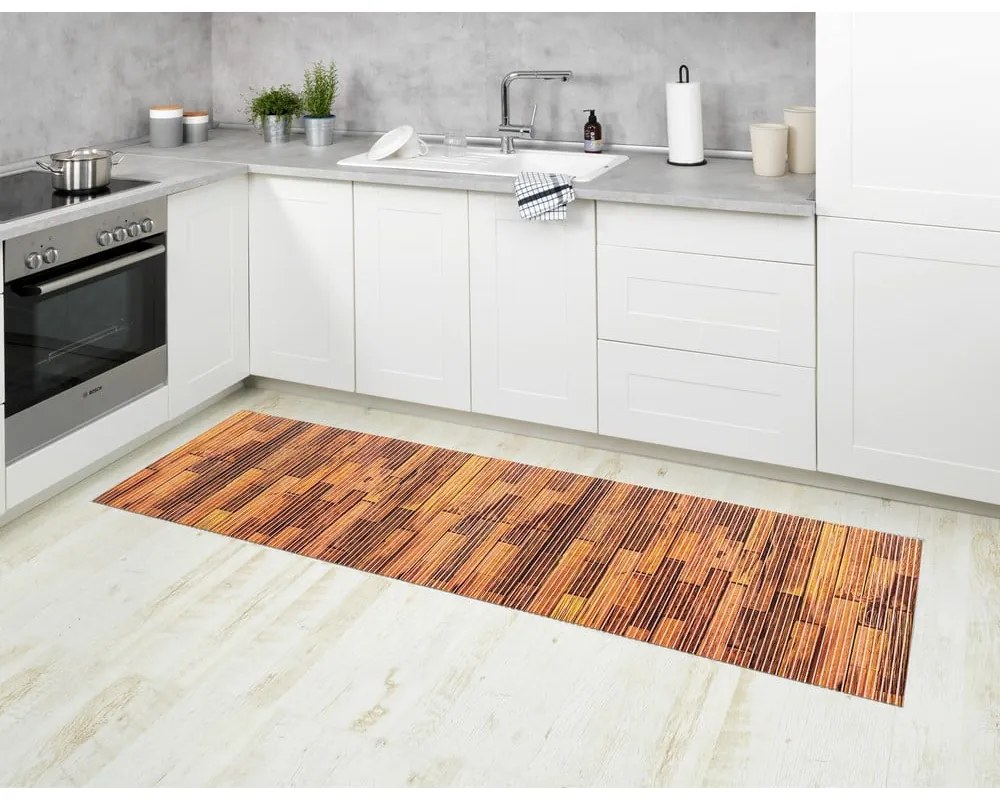 Barna műanyag fürdőszobai kilépő 65x200 cm Lambris – Wenko