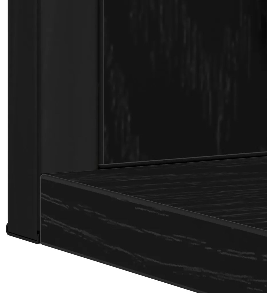 Fürdőszobai Tükör Fekete Tölgy 50x12x60 cm Szerelt Fa