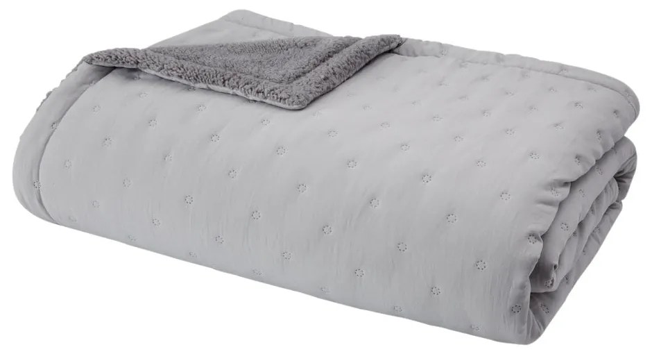 Szürke sherpa steppelt ágytakaró 220x230 cm Cosy Nori – Catherine Lansfield