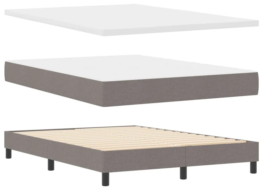 vidaXL Boxspring Ágy Matraccal Taupe 160x200 cm Szövet