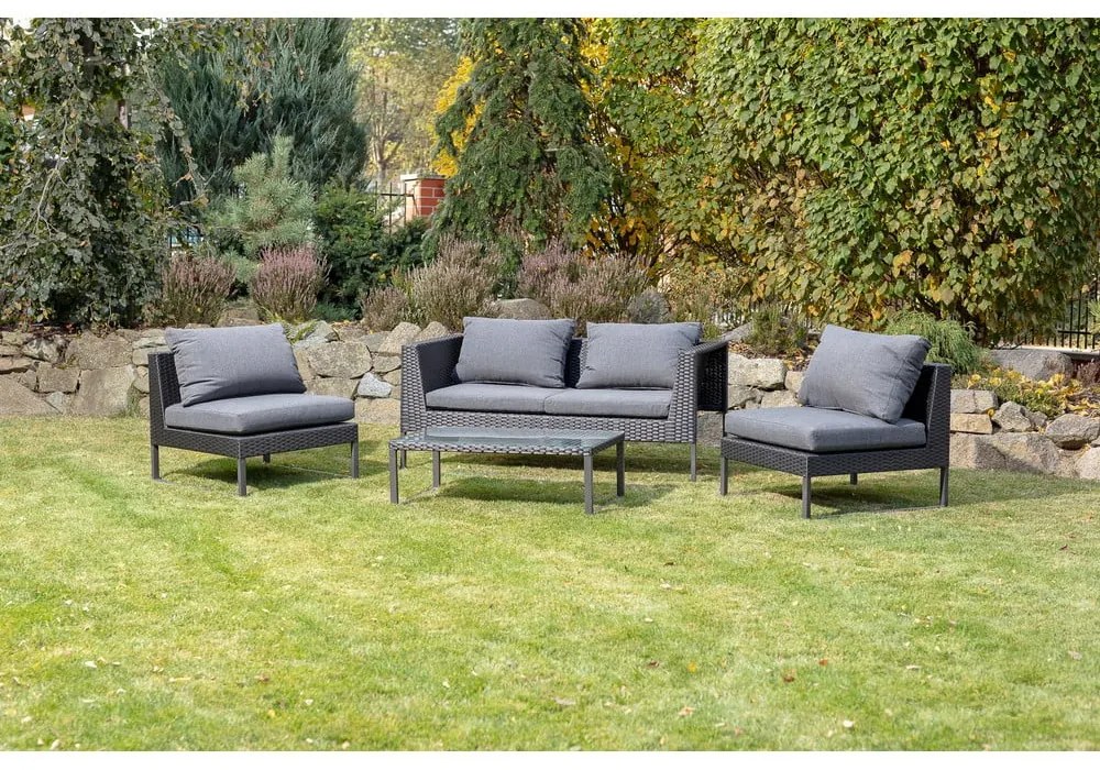 Diamond szürke mesterséges rattan kerti bútorszett - Bonami Essentials