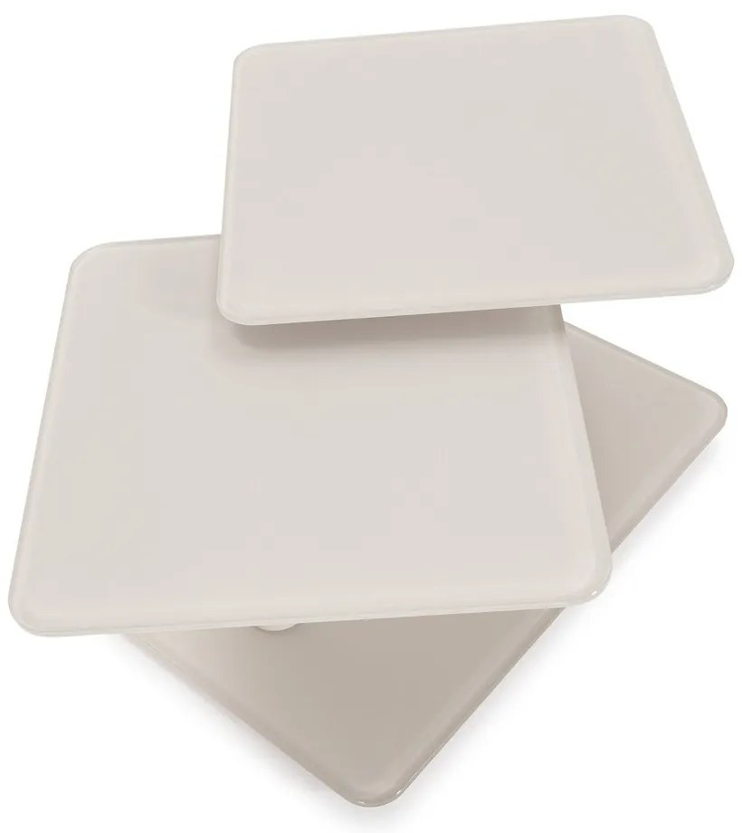 Krémszínű üveg dohányzóasztal 54x115 cm Elvi – Marckeric