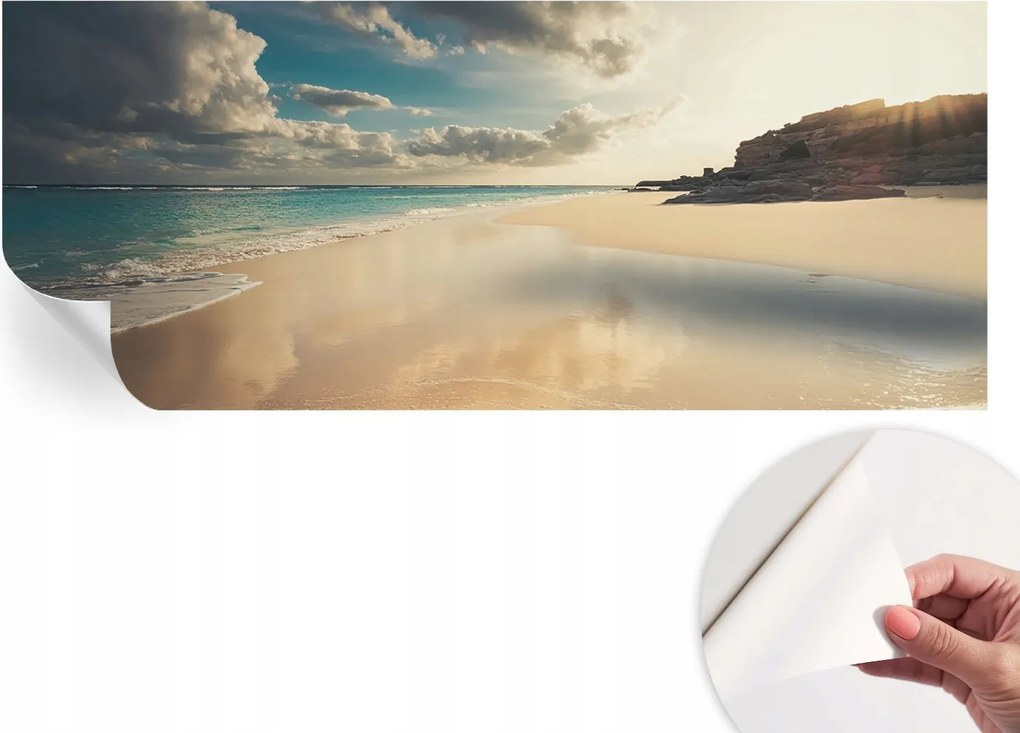 Öntapadós fotótapéta Falra 3D Loft Napsütötte tengerpart 250x104 cm