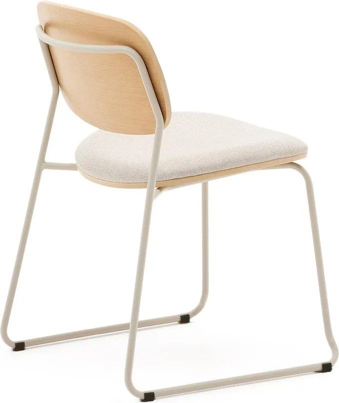 Bézs-natúr színű fém rakásolható étkezőszék Meli – Kave Home