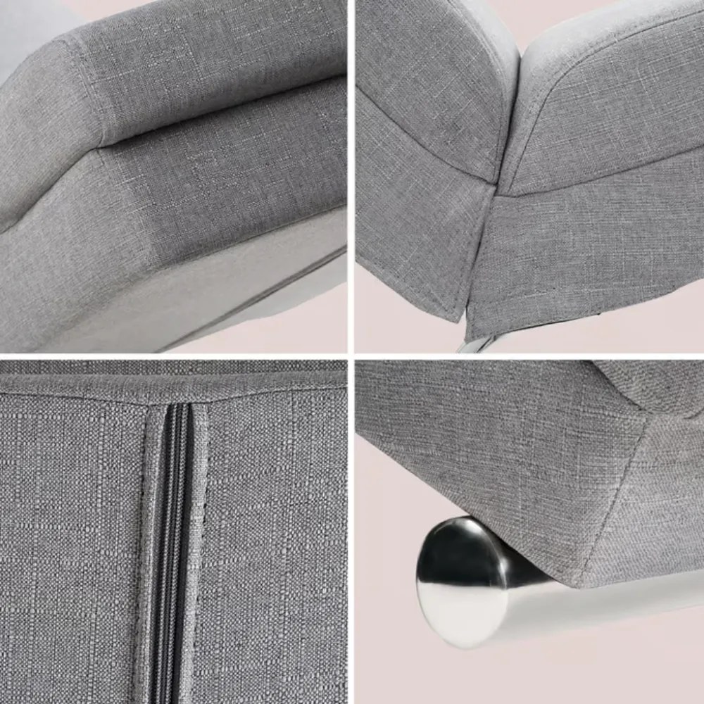 LONDON napozó fotel, 186×55×89cm, szürke Casaria