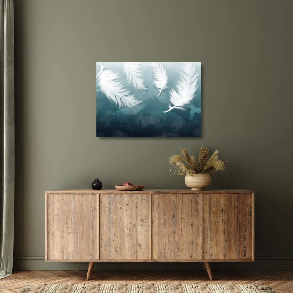 Kép - Fehér toll (üvegen) (70x50 cm)