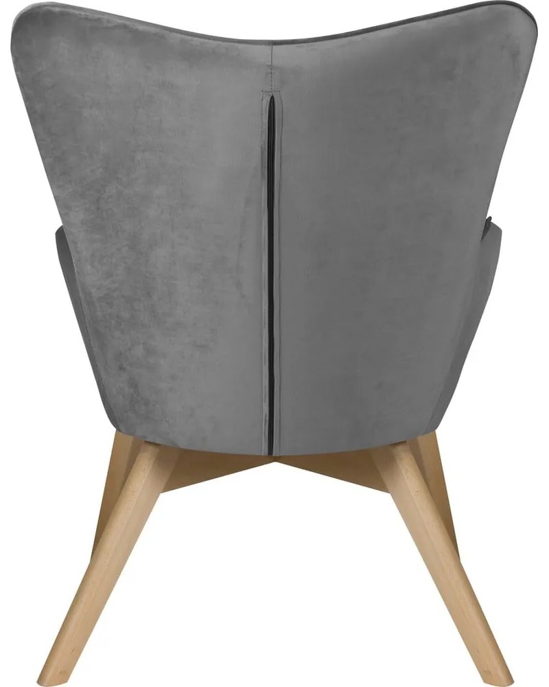 Szürke bársony fotel Niko – Ropez