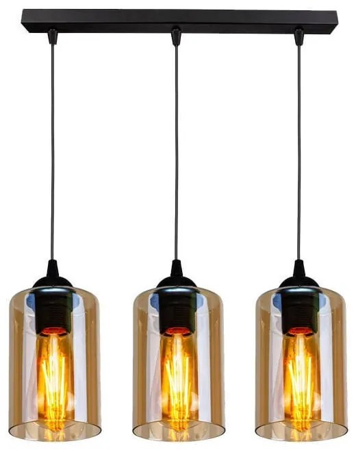 Fekete függőlámpa üveg búrával 10x55 cm Bistro – Candellux Lighting