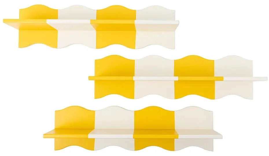 Sárga-fehér gyerek polc 80 cm Bubbi – Bloomingville Mini