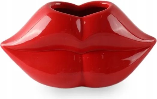 Piros Száj Váza Fedél – Designer Beltéri Dekorációs Kerámia