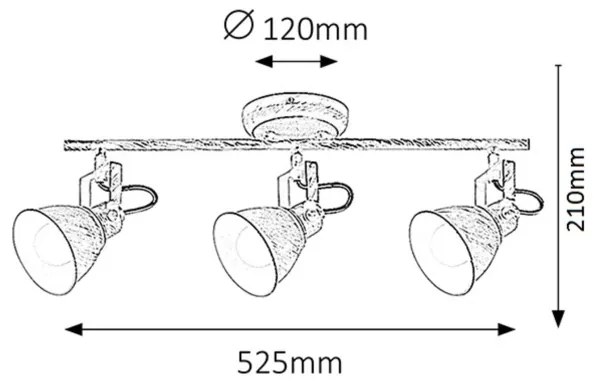 Rabalux 5968 - Spotlámpa VIVIENNE 3xE14/40W