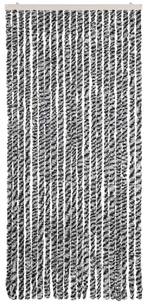 szürke és fekete és fehér zsenília rovarfüggöny 90x200 cm