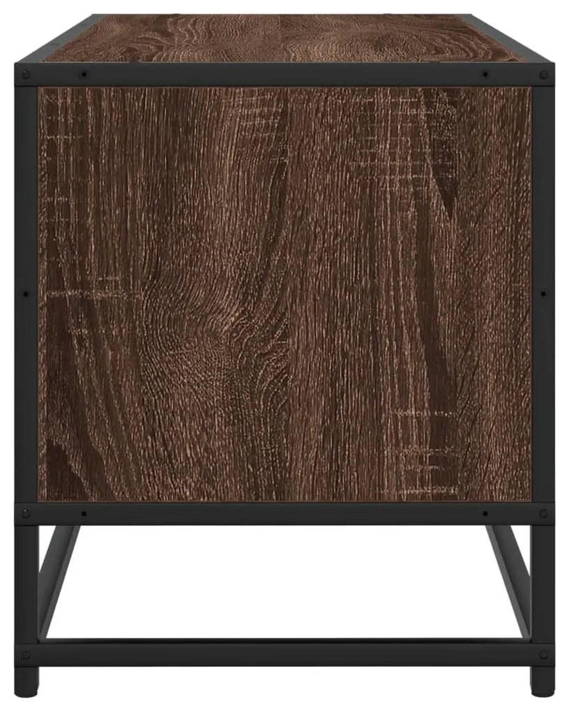 barna tölgy színű szerelt fa és fém TV-szekrény 80x34,5x40 cm