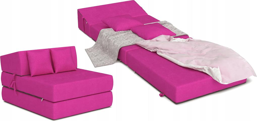 Matracesen Összehajtható fotelágy 200x70 Rózsaszín