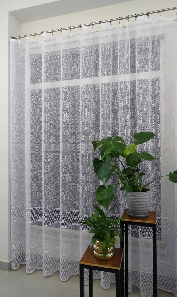 Mg Függöny Háló Mintás 41004 Fehér 350x250cm kész M-es szalaggal