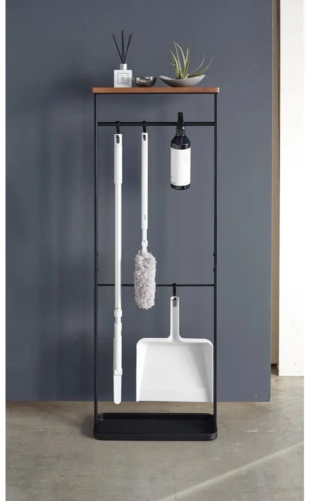 Tower fekete fém állvány fa polccal - Yamazaki