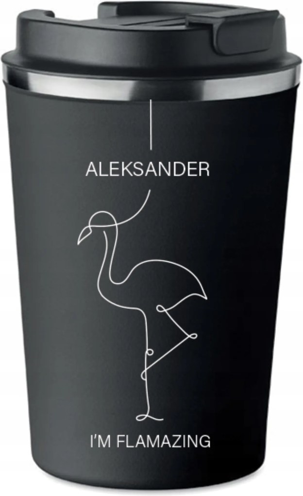 Prémium thermo bögre Az Ön Nevével Felirat Név Flamazing Flamingó KT_154