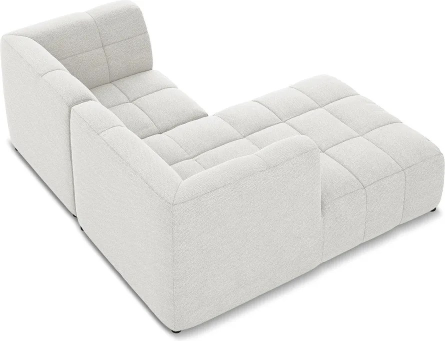 Fehér buklé sarokkanapé (bal oldali-heverő résszel) Aloha – Makamii