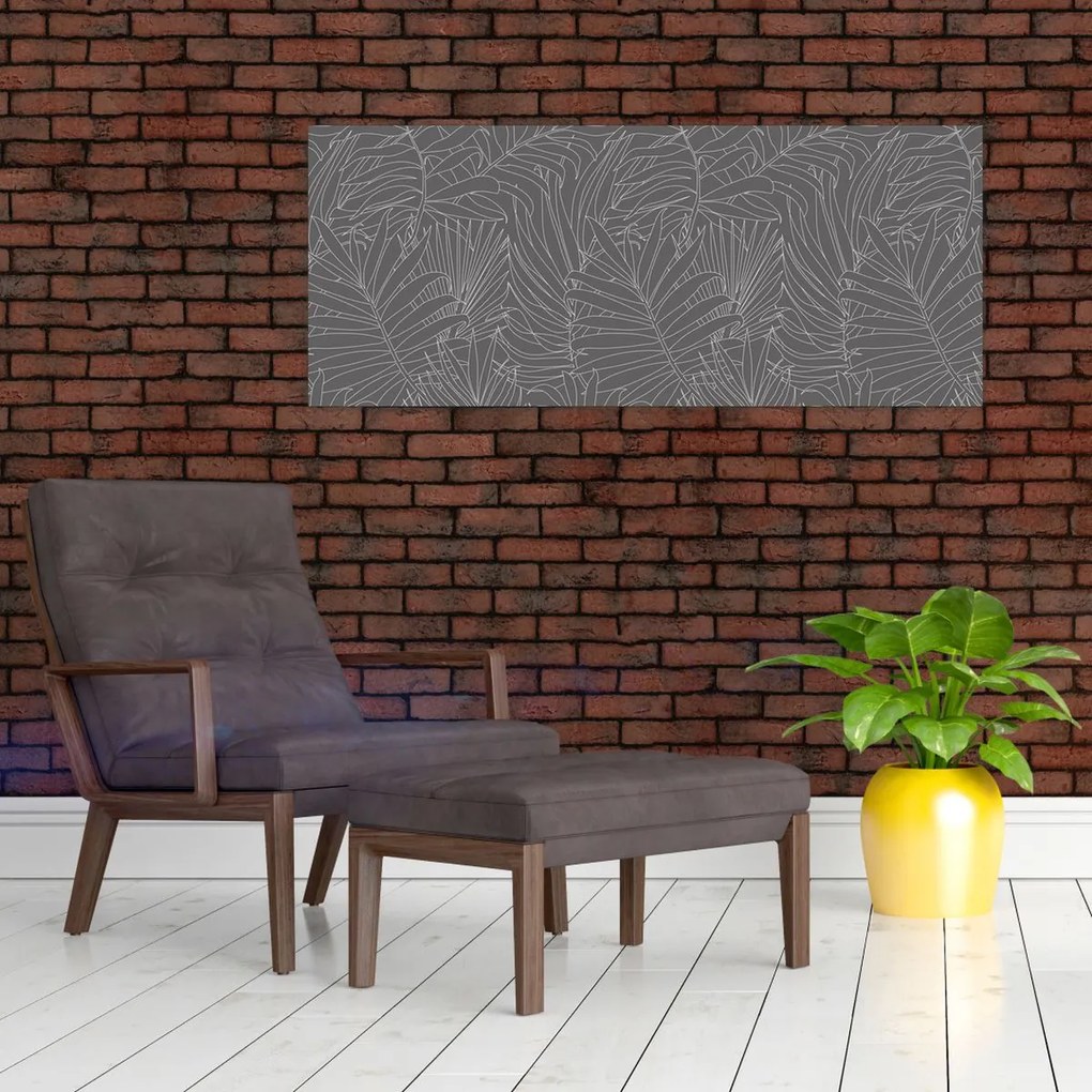 Kép - Szürke pálmalevelek (120x50 cm)