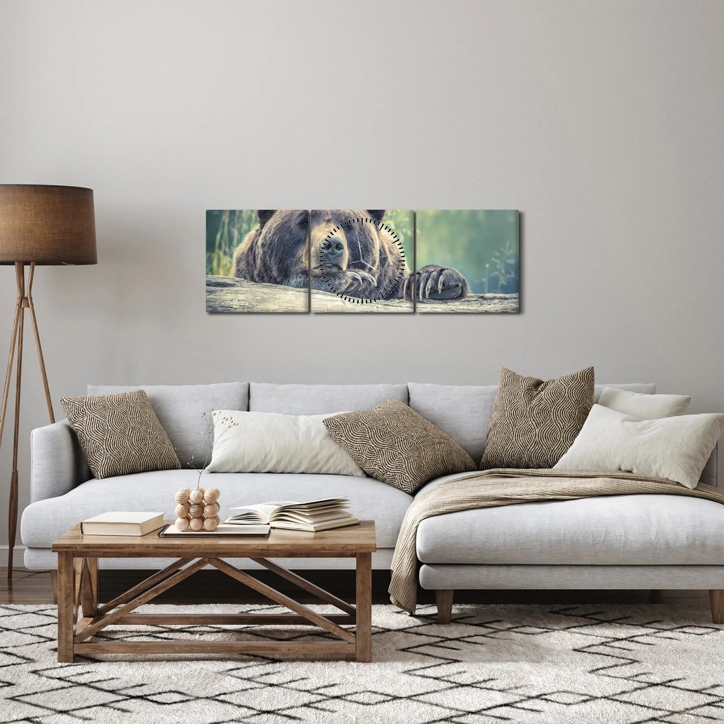 Medve képe (órával) (90x30 cm)