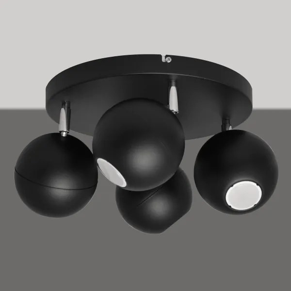 LED Spotlámpa MIDWAY 4xGU10/6,5W/230V fekete