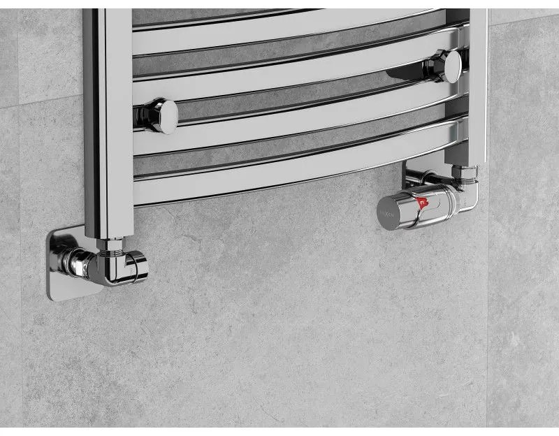 Mexen G00, axiális szelep G1/2" szögletes kupakkal és termosztatikus fejjel M30x1,5 mm, króm, W903-900-909-01