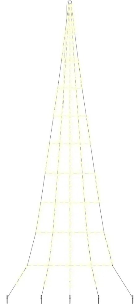 LED Karácsonyfák talajráccsal Meleg fehér 500 cm Fém