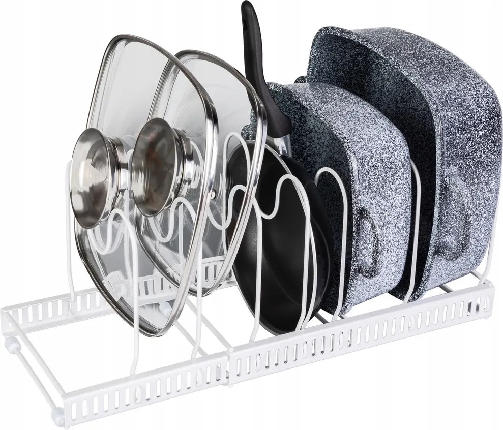 Fehér, kihúzható fedő- és edénytartó Elitehoff 8119