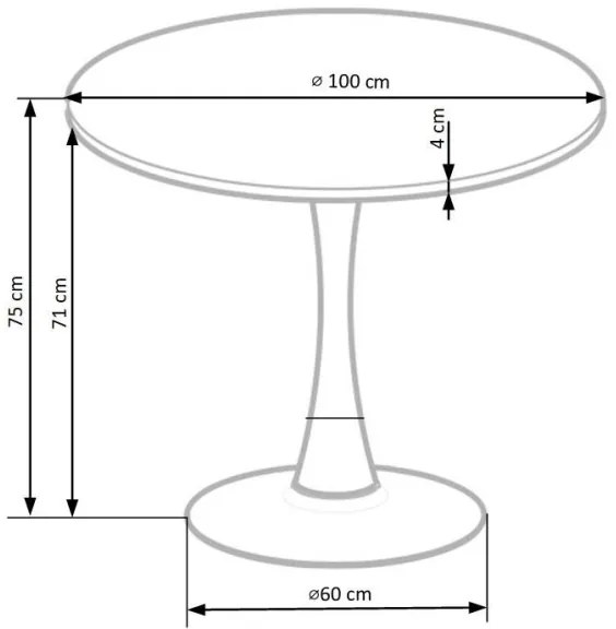 Étkezőasztal CARMELO 75 x 100 cm fekete/barna