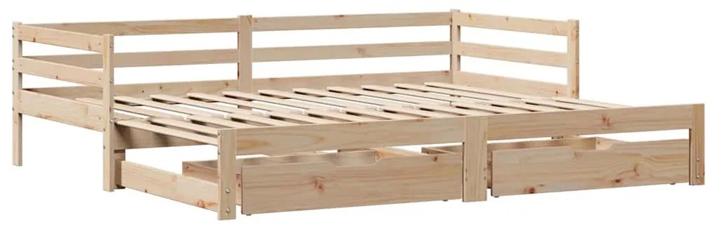 kihúzható heverő fiókokkal matrac nélkül 80 x 200 cm