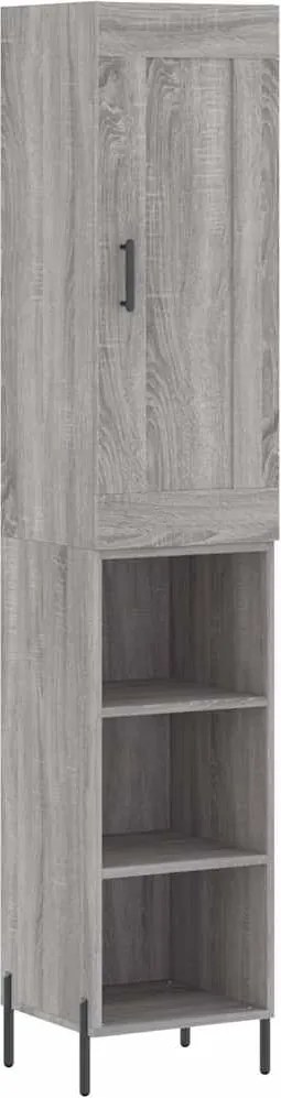 vidaXL szürke sonoma szerelt fa magasszekrény 34,5 x 34 x 180 cm
