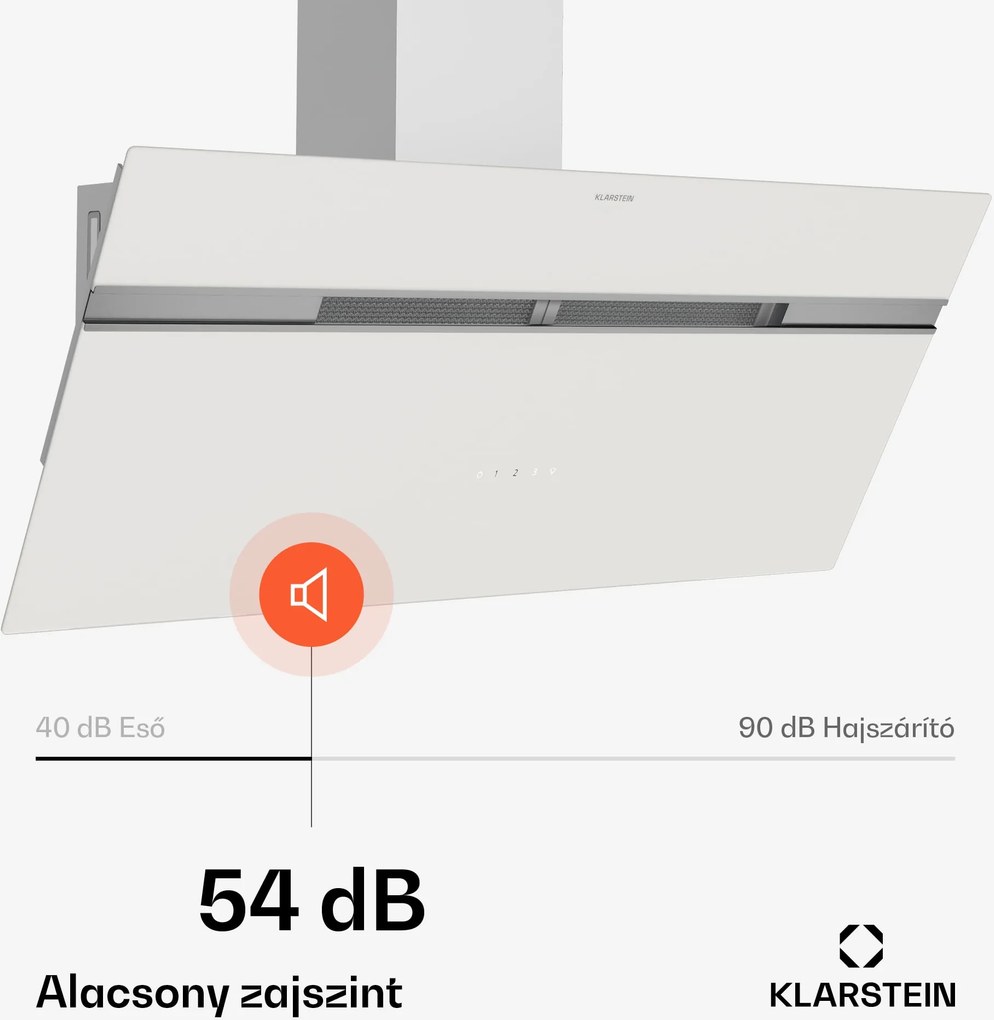 Klarstein Alina szagelszívó, 90 cm, 615 m³/h, Csendes, EEK A