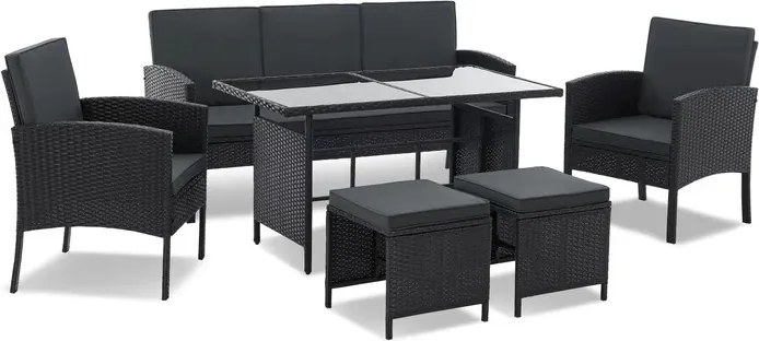 Juskys Rattan szett Turin - fekete