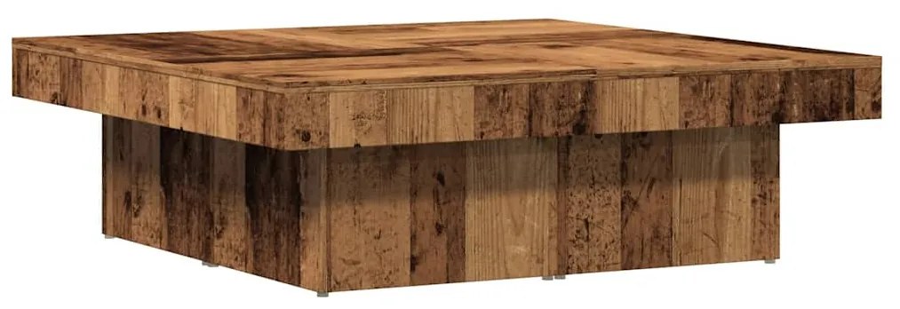 antik fa színű szerelt fa dohányzóasztal 90 x 90 x 28 cm