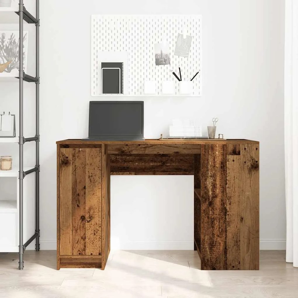 antik fa szerelt fa íróasztal 120x42x76 cm