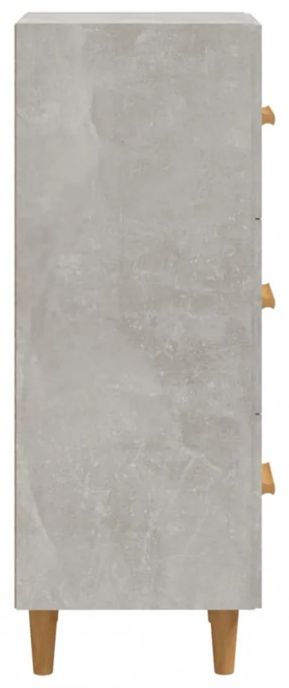 betonszürke szerelt fa tálalószekrény 34,5 x 34 x 90 cm