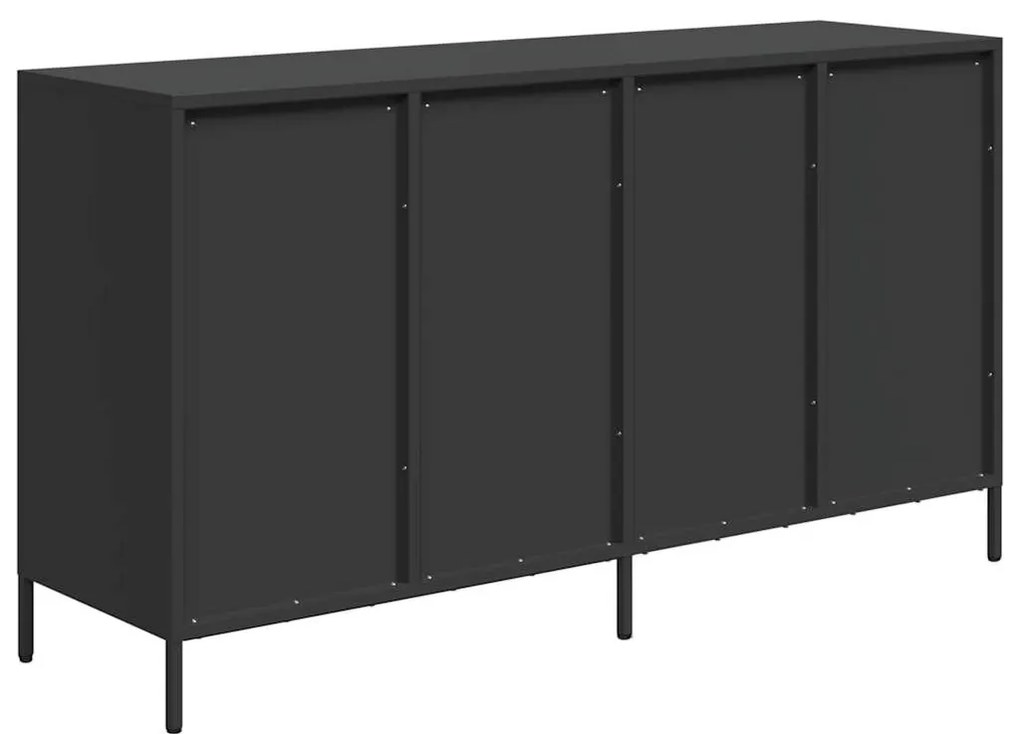 fekete hidegen hengerelt acél tálalószekrény 135x39x73,5 cm